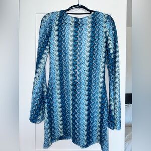 Emory Park Blue and White Swim Coverup